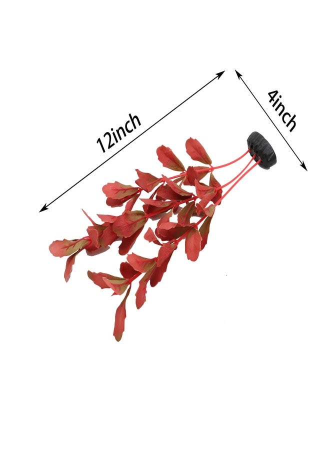 DVHEY 2-Pack 12 Inch Aquarium Silk Aquarium Plants, Artificial Plastic Plant for Small Tank, Goldfish, Fish Hides (Red, 12 Inch) - Image 2